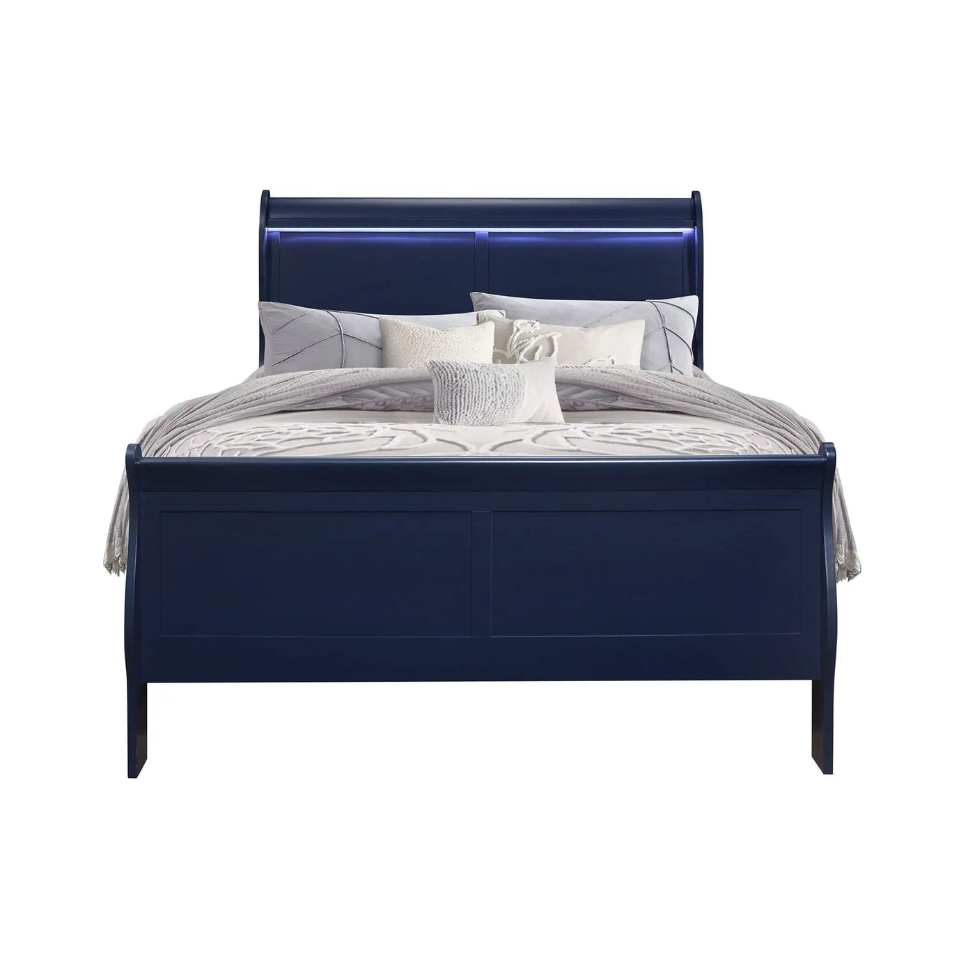 Charlston - Modern Sleigh Design Bed With LED by HouseOfZazla