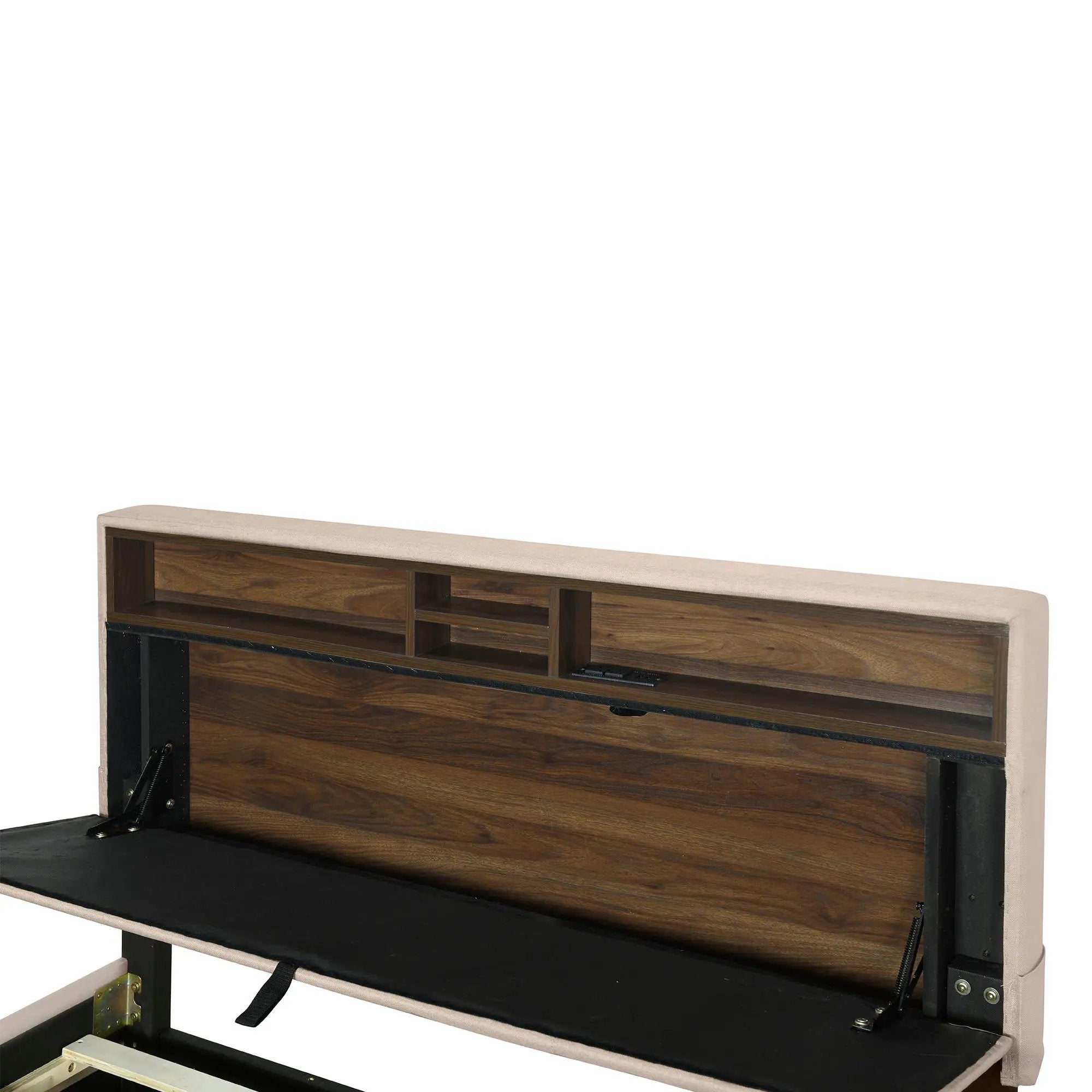 Upholstered Platform Bed With Storage Headboard, Trundle & 2 Drawers And A Set Of Sockets & USB Ports by HouseOfZazla