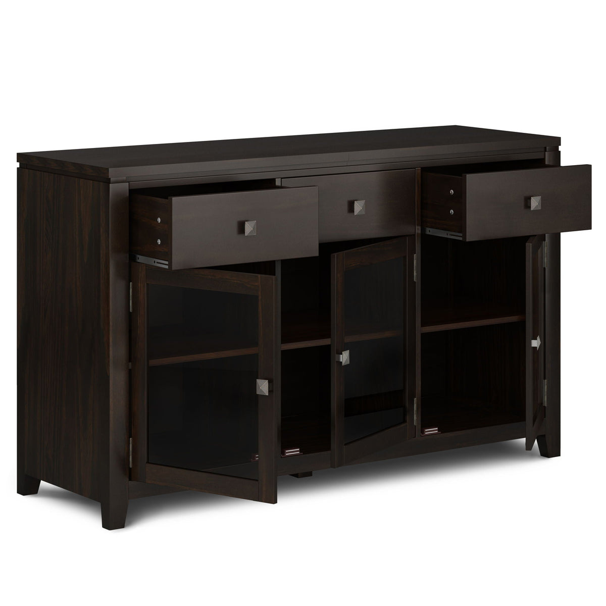 Handcrafted Sideboard Buffet with Glass Doors – Dark Brown, Light Brown, White, photo 23 of 27