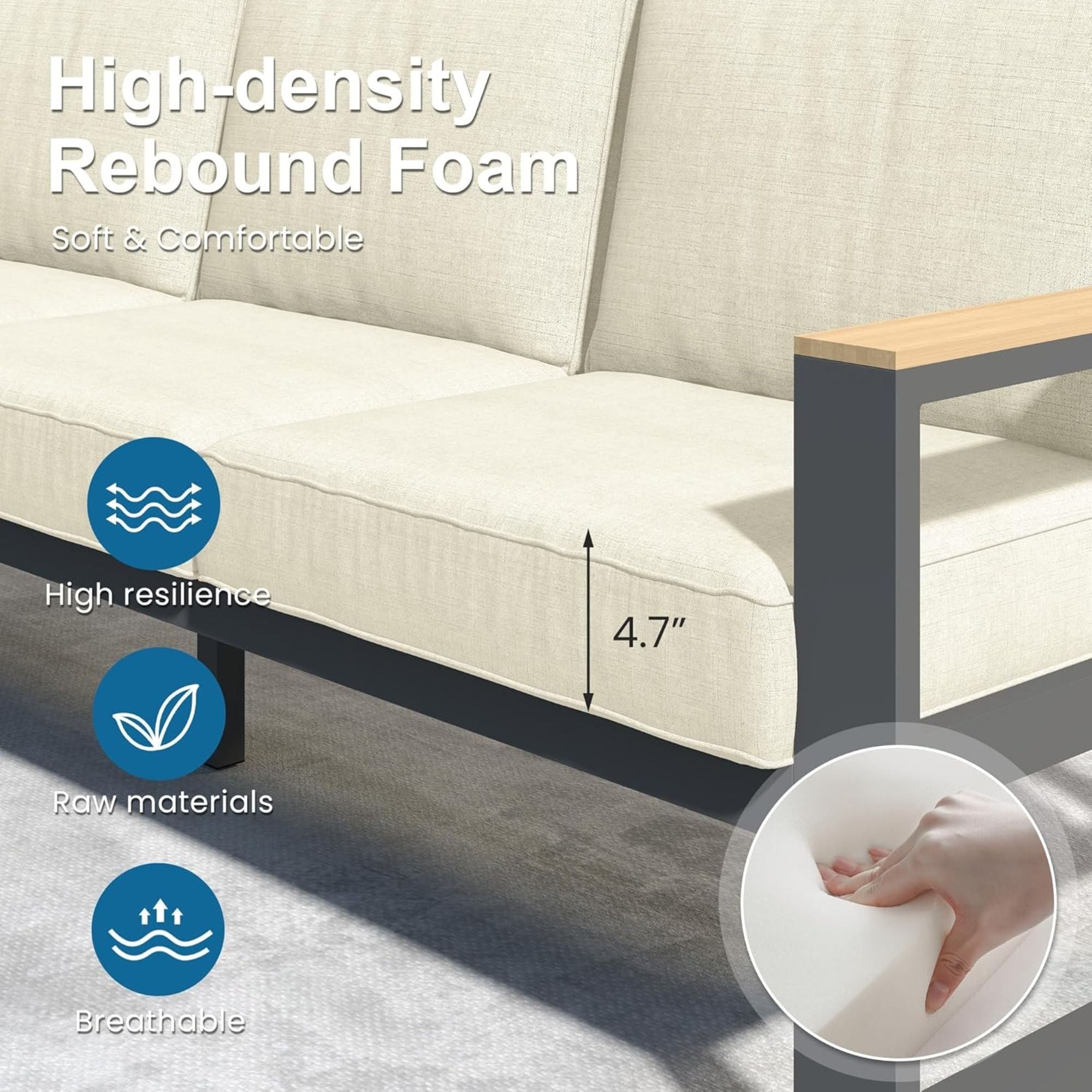 All-Weather Loveseat Sofa With Thick Cushions