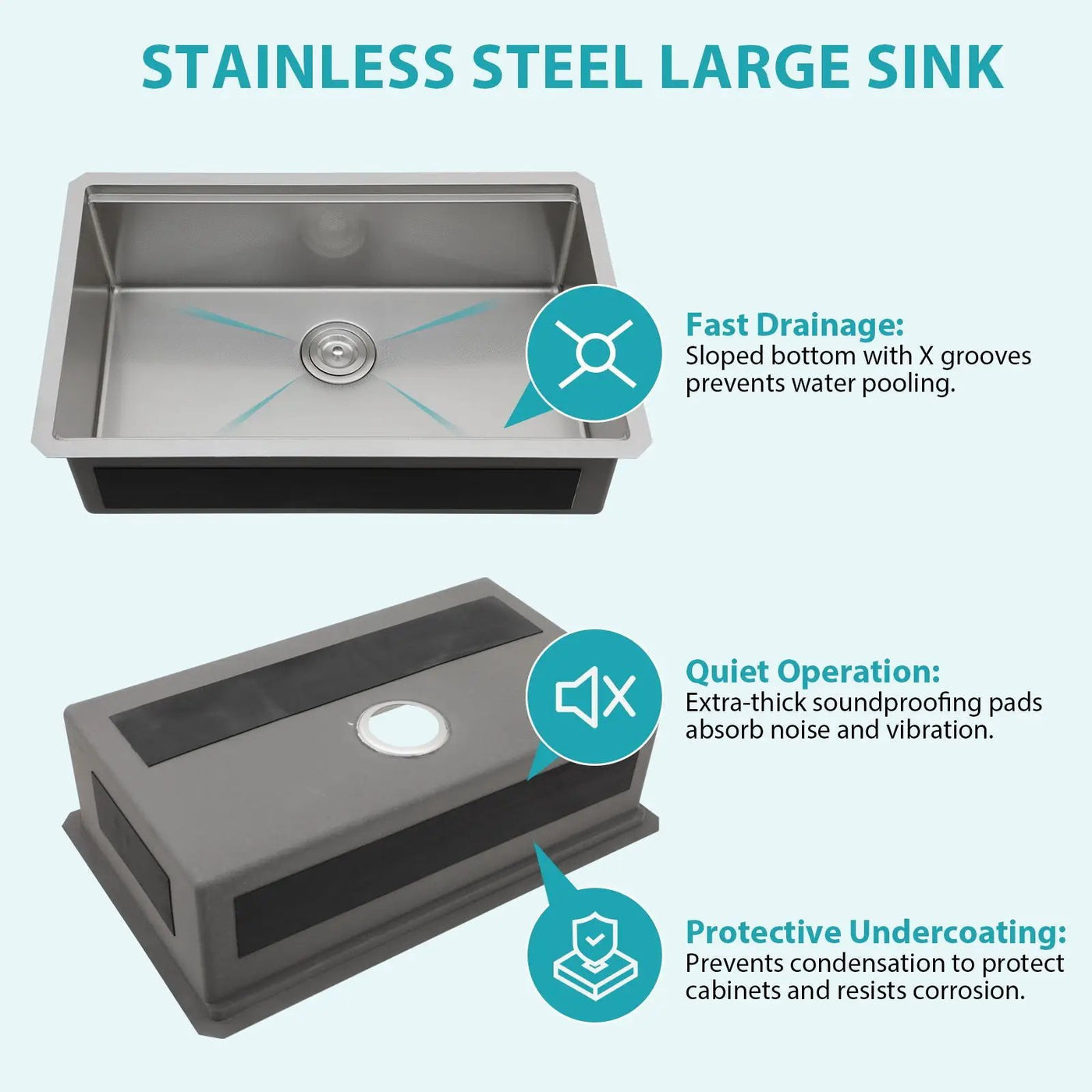 Undermount Workstation Kitchen Sink Stainless Steel Single Bowl by HouseOfZazla