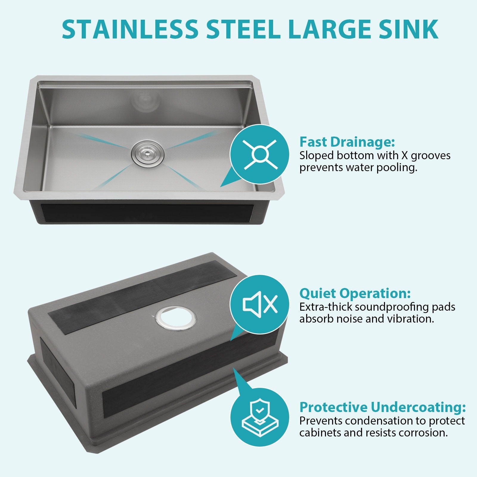 Undermount Workstation Kitchen Sink Stainless Steel Single Bowl by HouseOfZazla