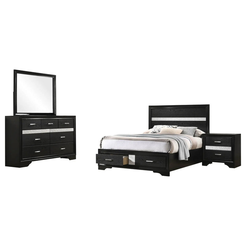 Miranda 4-piece Full Bedroom Set Black by Unique Piece Furniture