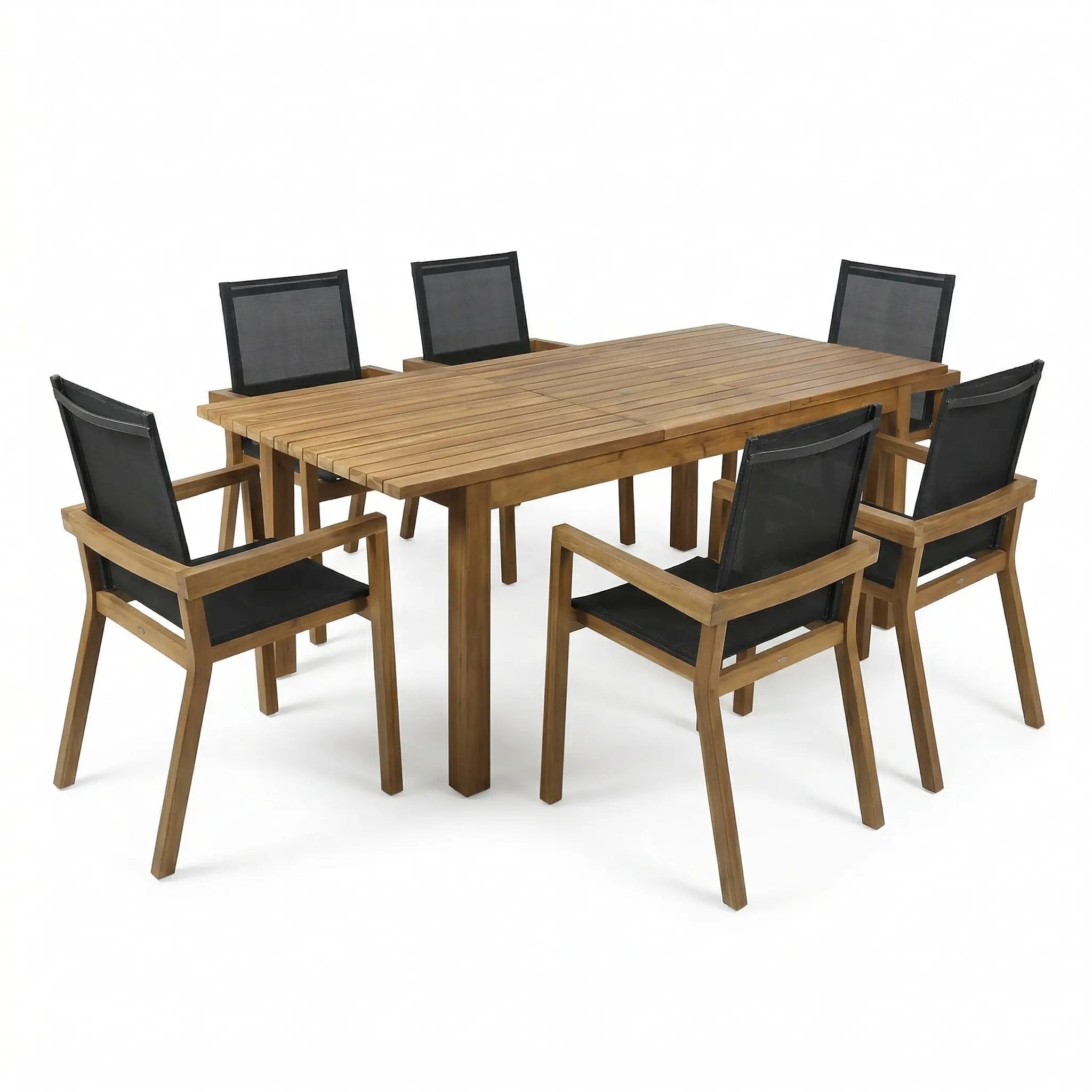 7 Pieces Acacia Wood Outdoor Dining Set by HouseOfZazla