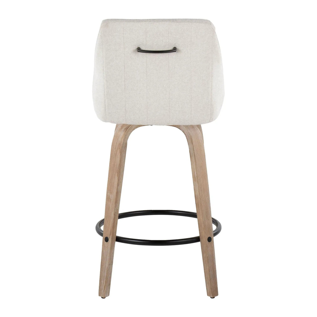 Hannah - Transitional Fixed Height Counter Stool With Swivel With Round Footrest (Set of 2) by HouseOfZazla
