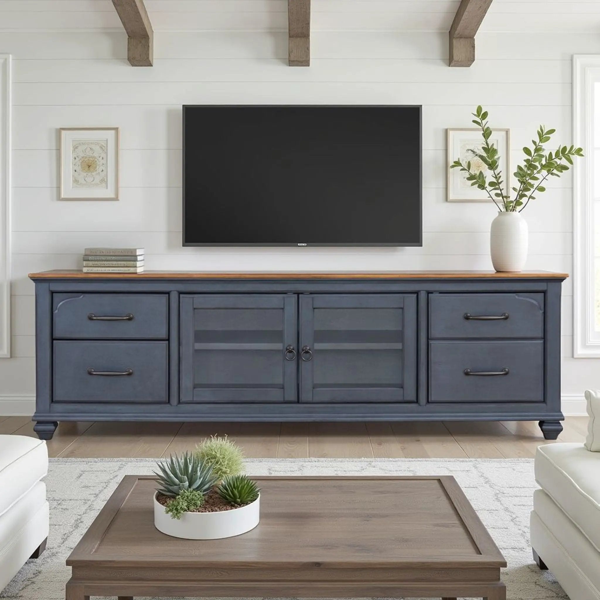 TV Stand For TVs Up To 90" - Blue by HouseOfZazla