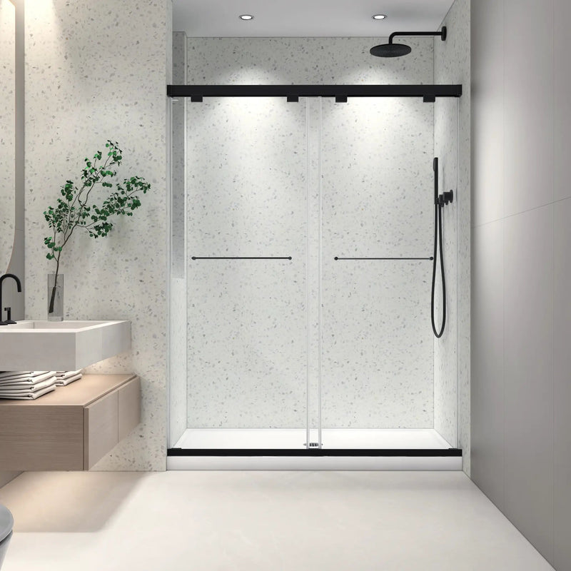 5476 Inch Frameless Double Sliding Matte Shower Door by HouseOfZazla