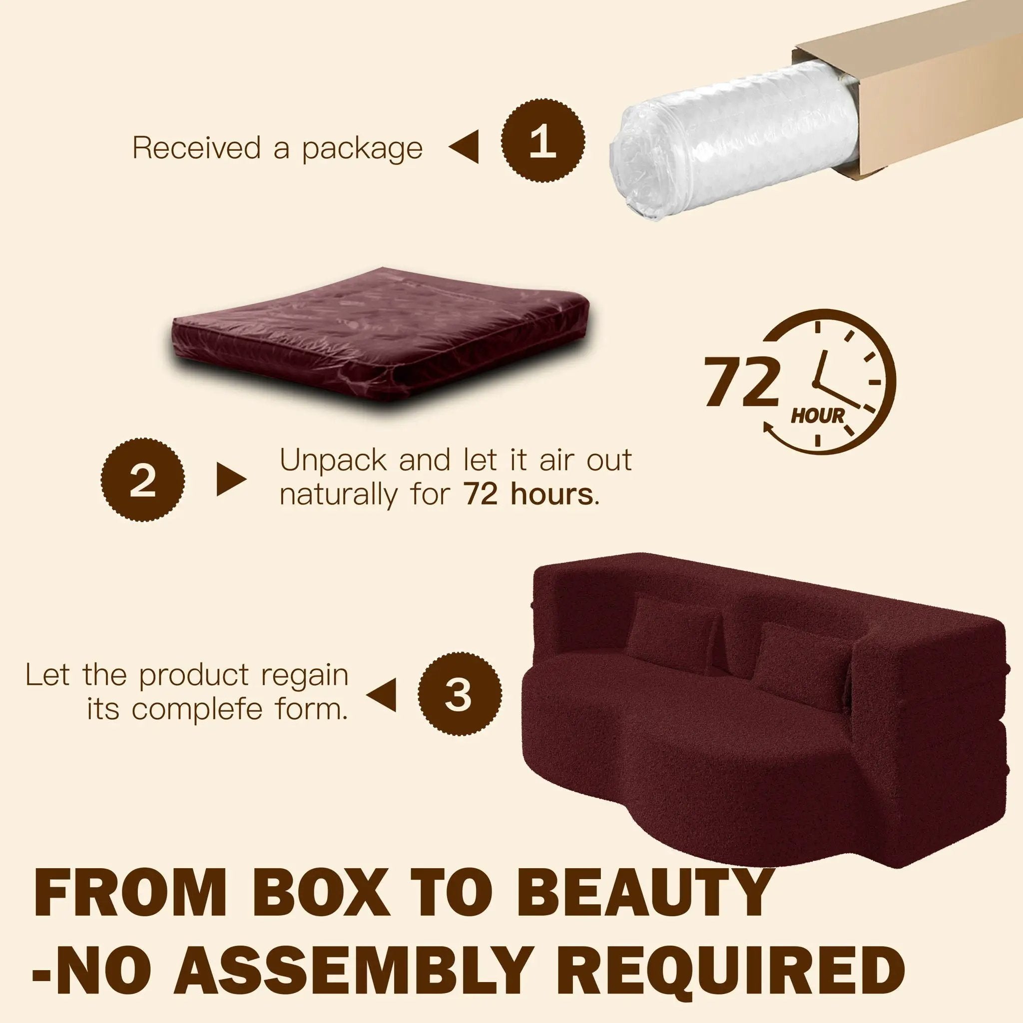 Modern Floor Sleeper Sofa Bed With 2 Pillows, Convertible Twin Size Folding Mattress For Living Room by HouseOfZazla