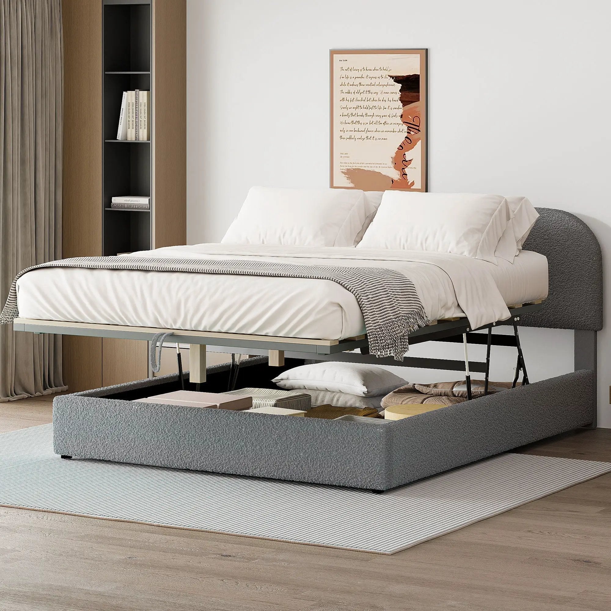 Upholstered Platform Bed With Hydraulic Storage System by HouseOfZazla