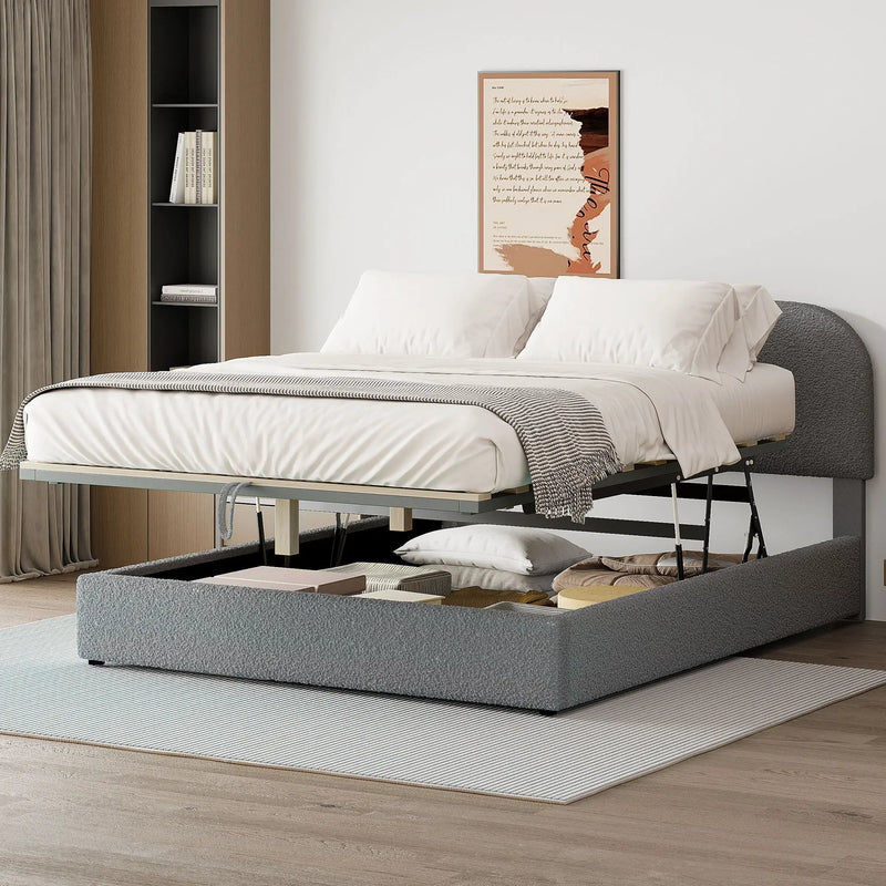 Upholstered Platform Bed With Hydraulic Storage System by HouseOfZazla