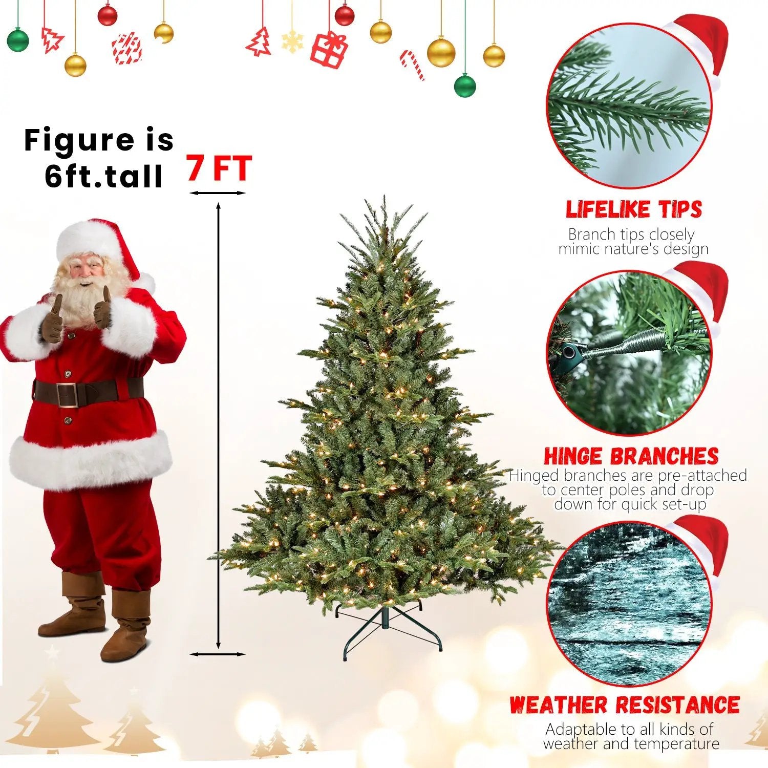 9FT Full-Shape Christmas Tree with 1100 UL Lights by HouseOfZazla