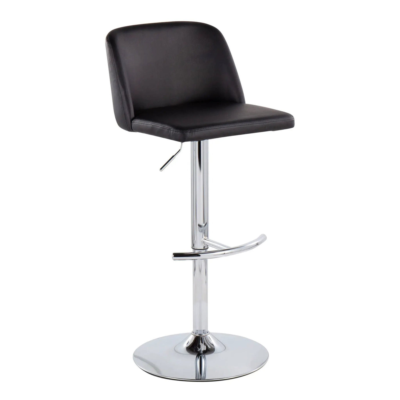 Toriano - Contemporary Adjustable Barstool With Swivel & Rounded T Footrest (Set of 2) by HouseOfZazla