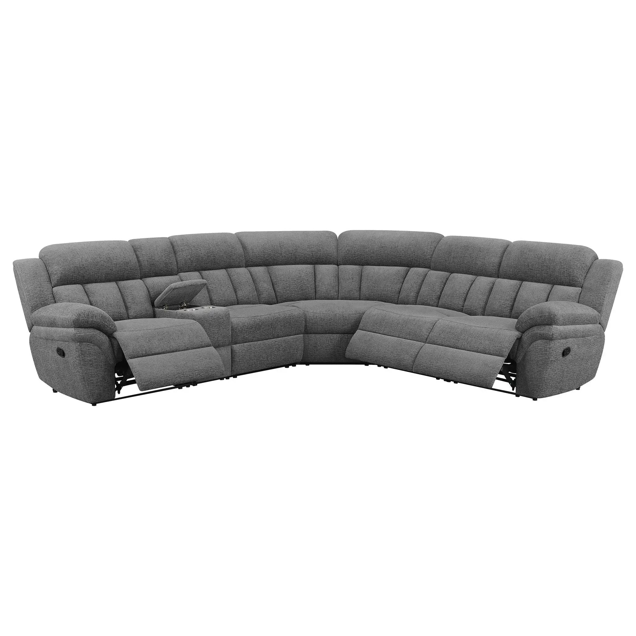 Bahrain 6-piece Modular Reclining Sectional Sofa Charcoal by Unique Piece Furniture