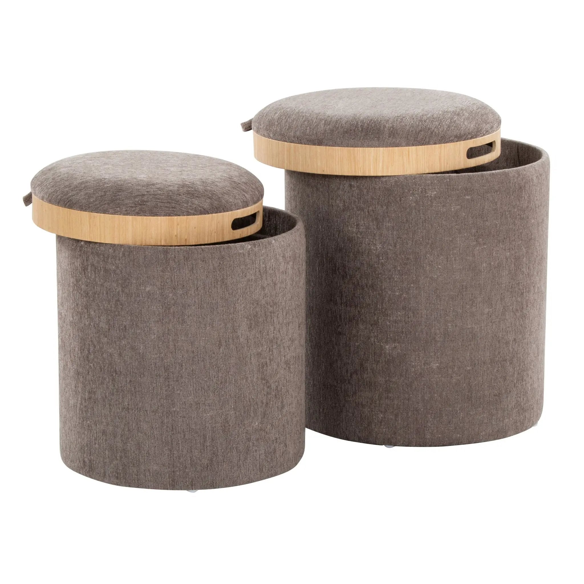 Tray - Contemporary Nesting Ottoman Set by Unique Piece Furniture