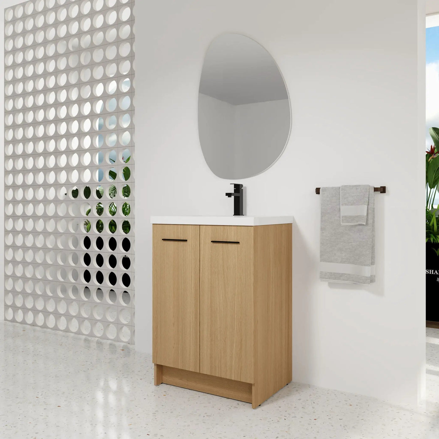 Floating Bathroom Vanity With Sink, Wall Mounted Double Door Storage by HouseOfZazla