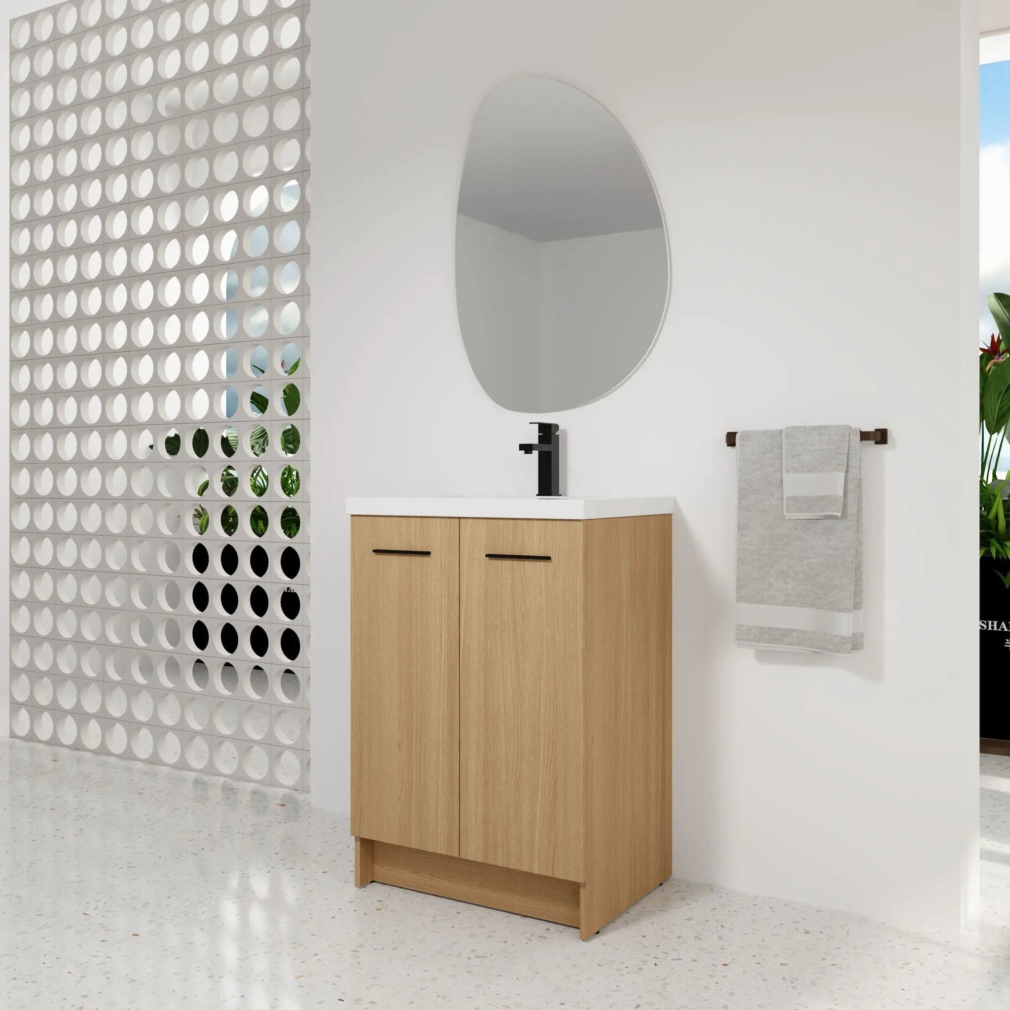Floating Bathroom Vanity With Sink, Wall Mounted Double Door Storage by Unique Piece Furniture