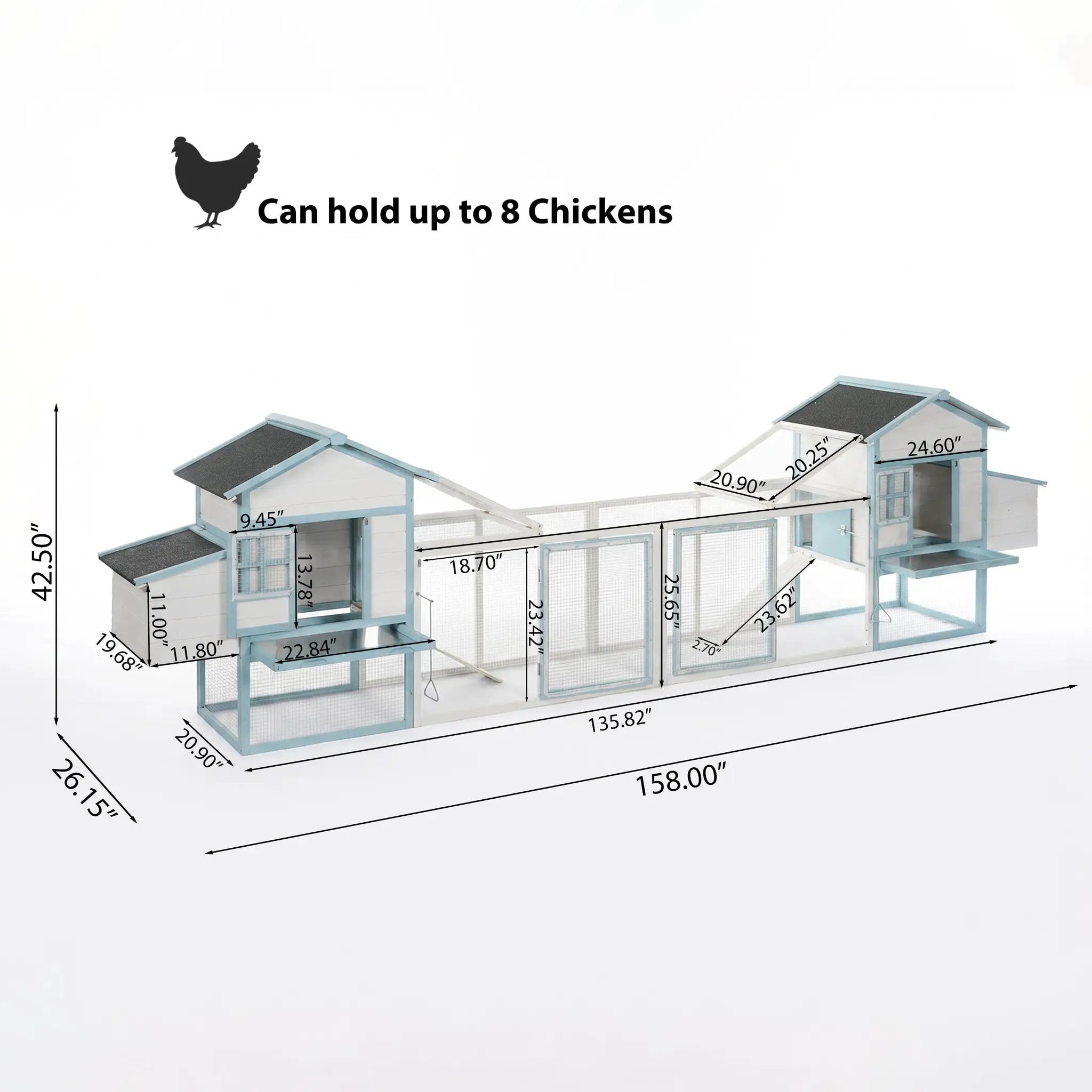 Large Wooden Chicken Coop with Double Nesting Boxes by HouseOfZazla