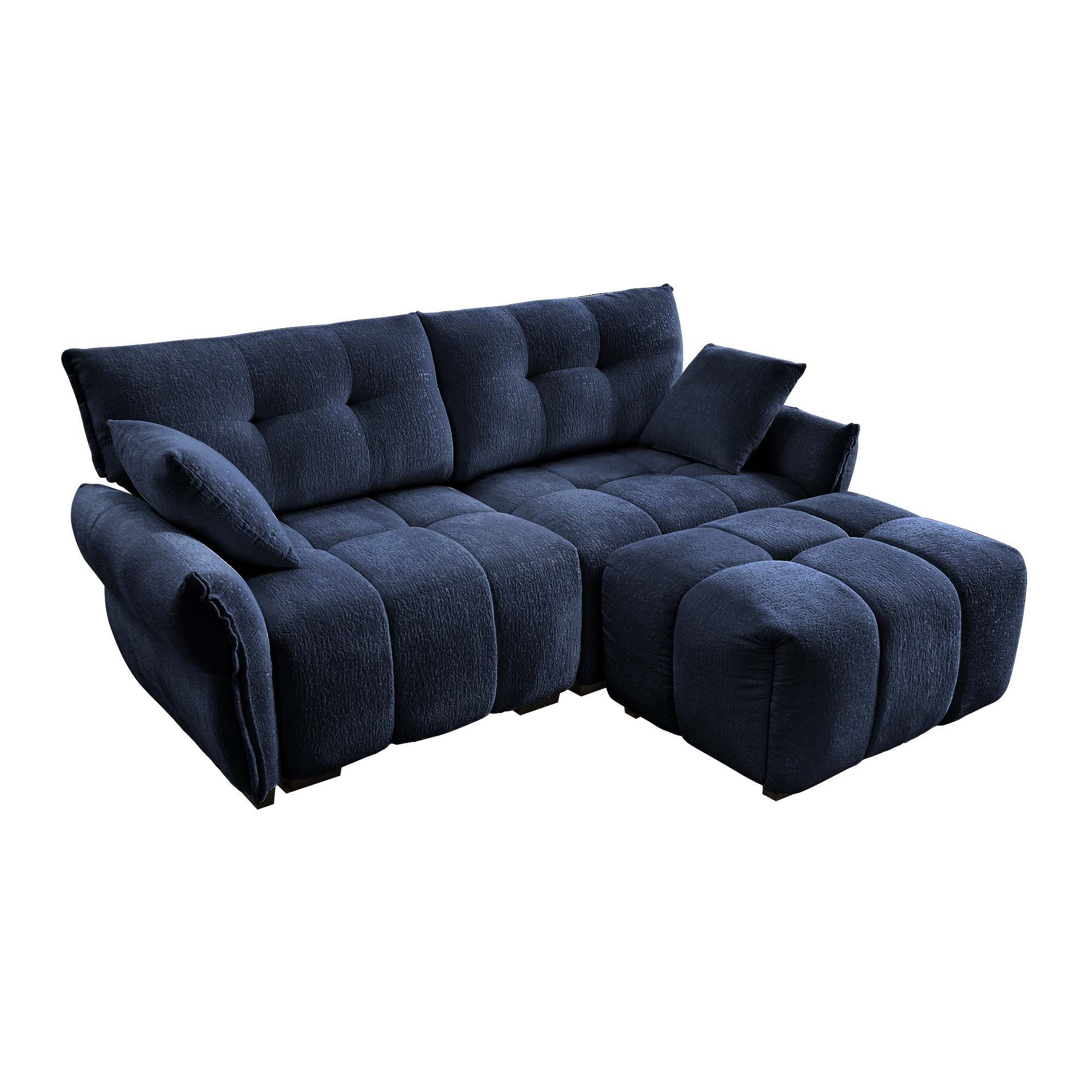 Sofa Set With Ottoman And Pillows, Textured, High Resilience Cushions by HouseOfZazla
