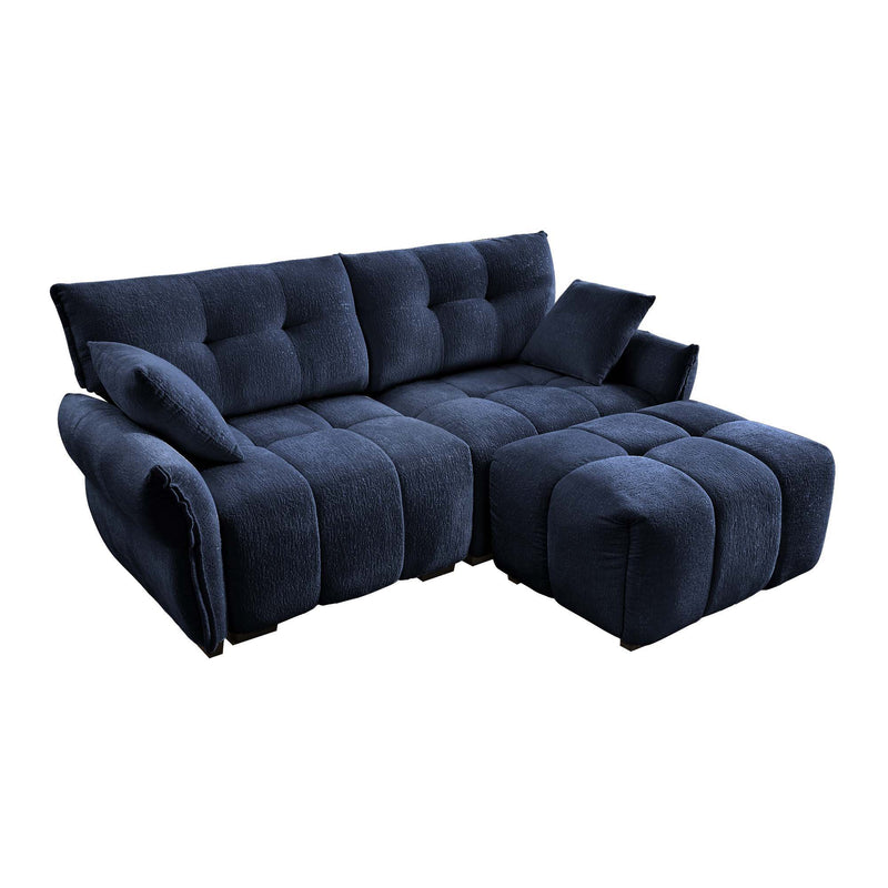 Sofa Set With Ottoman And Pillows, Textured, High Resilience Cushions by HouseOfZazla