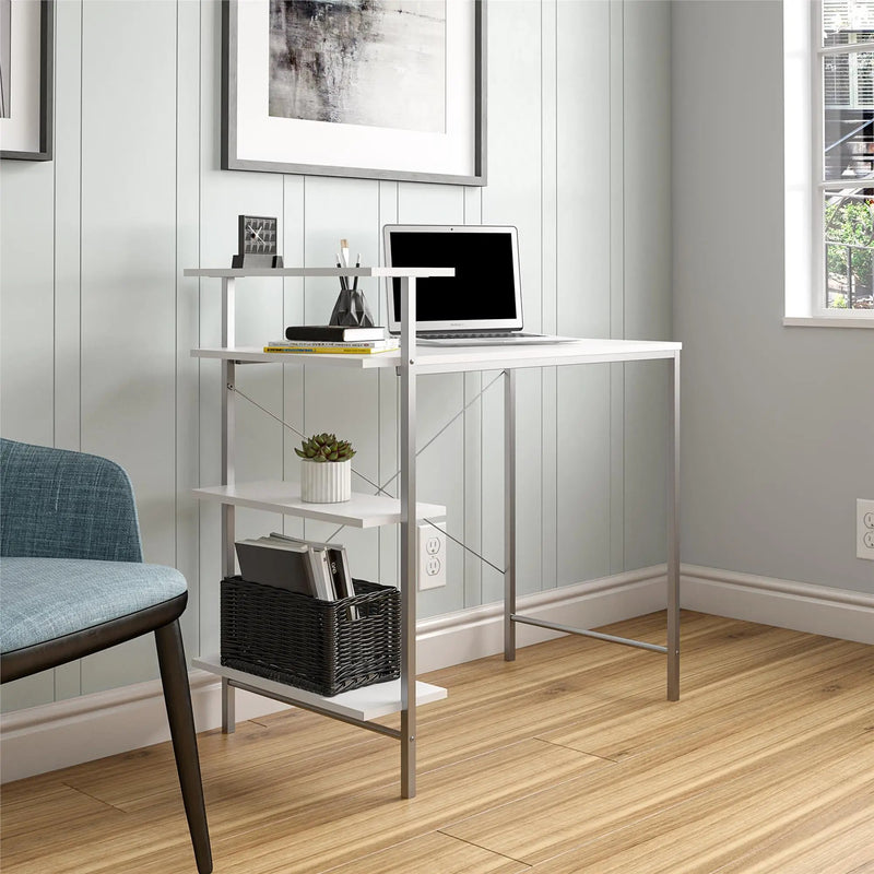 Side Storage Student Desk - White by Unique Piece Furniture