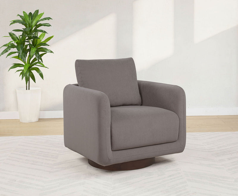 Iris Fabric Upholstered Swivel Accent Chair Stone by Unique Piece Furniture