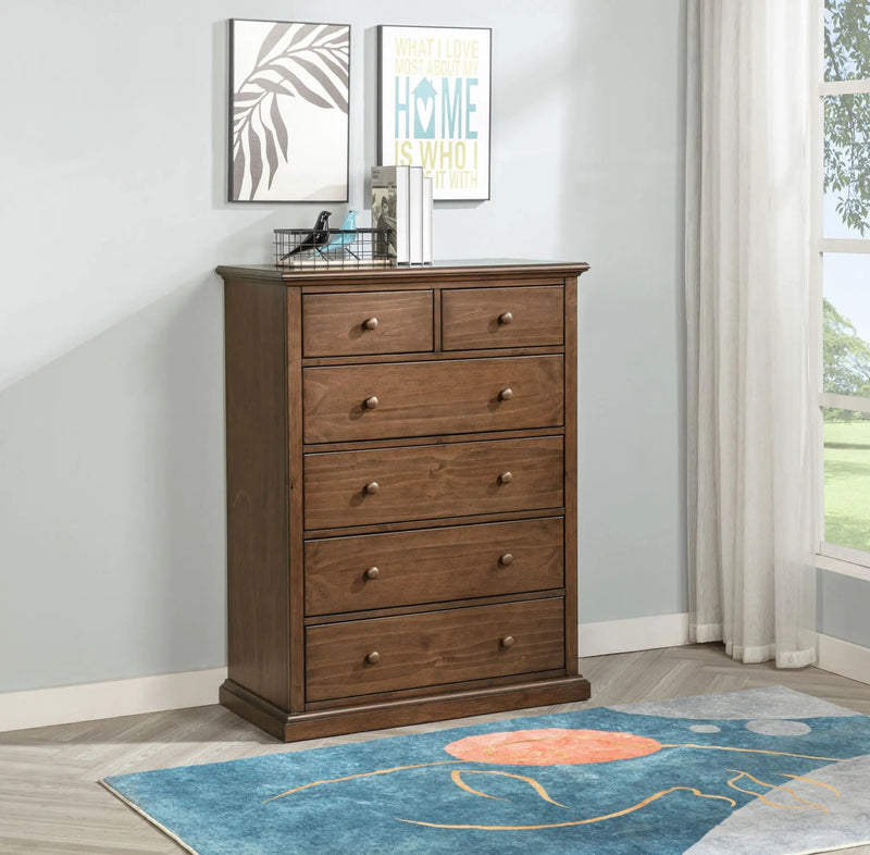 Sumerlin 6-drawer Bedroom Chest of Drawers Medium Brown by Unique Piece Furniture