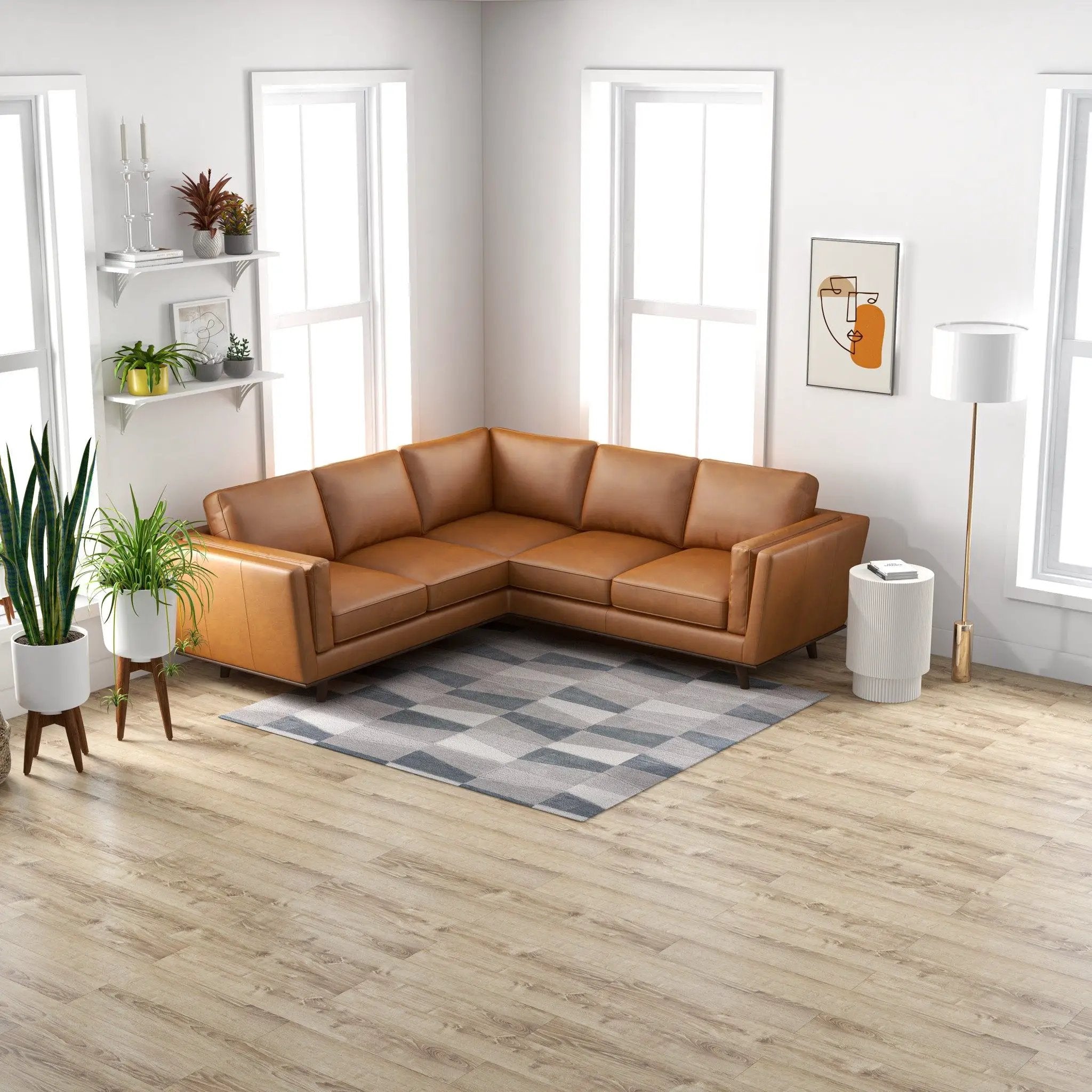 Erman - Corner Sofa - Tan by HouseOfZazla