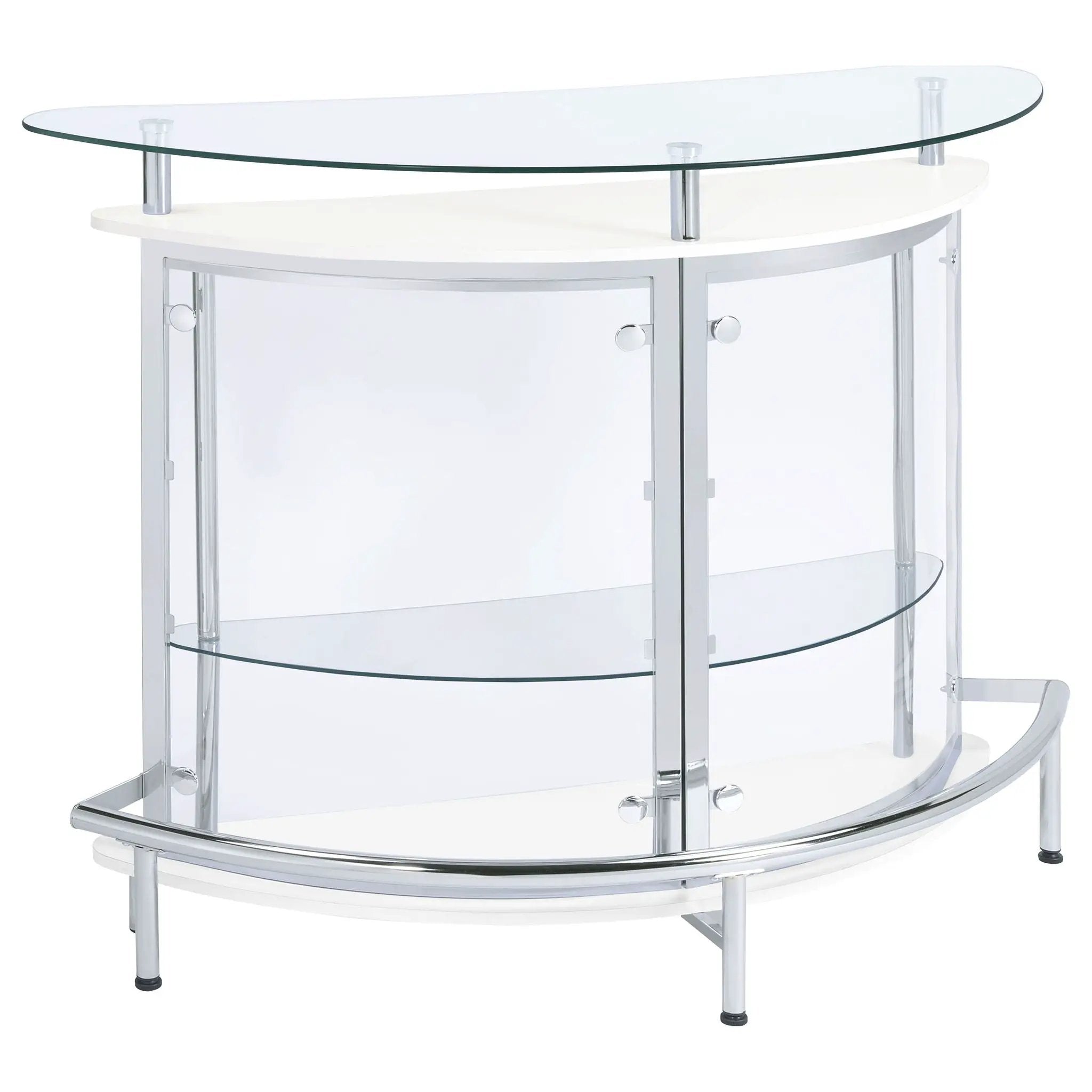 Amarillo Freestanding Glass Top Home Bar Wine Cabinet White by Unique Piece Furniture