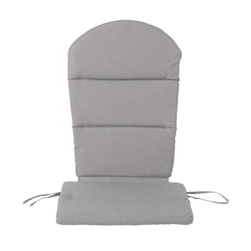 Outdoor Adirondack Chair Cushion With Water Resistant Fabric And Ties - Gray by HouseOfZazla