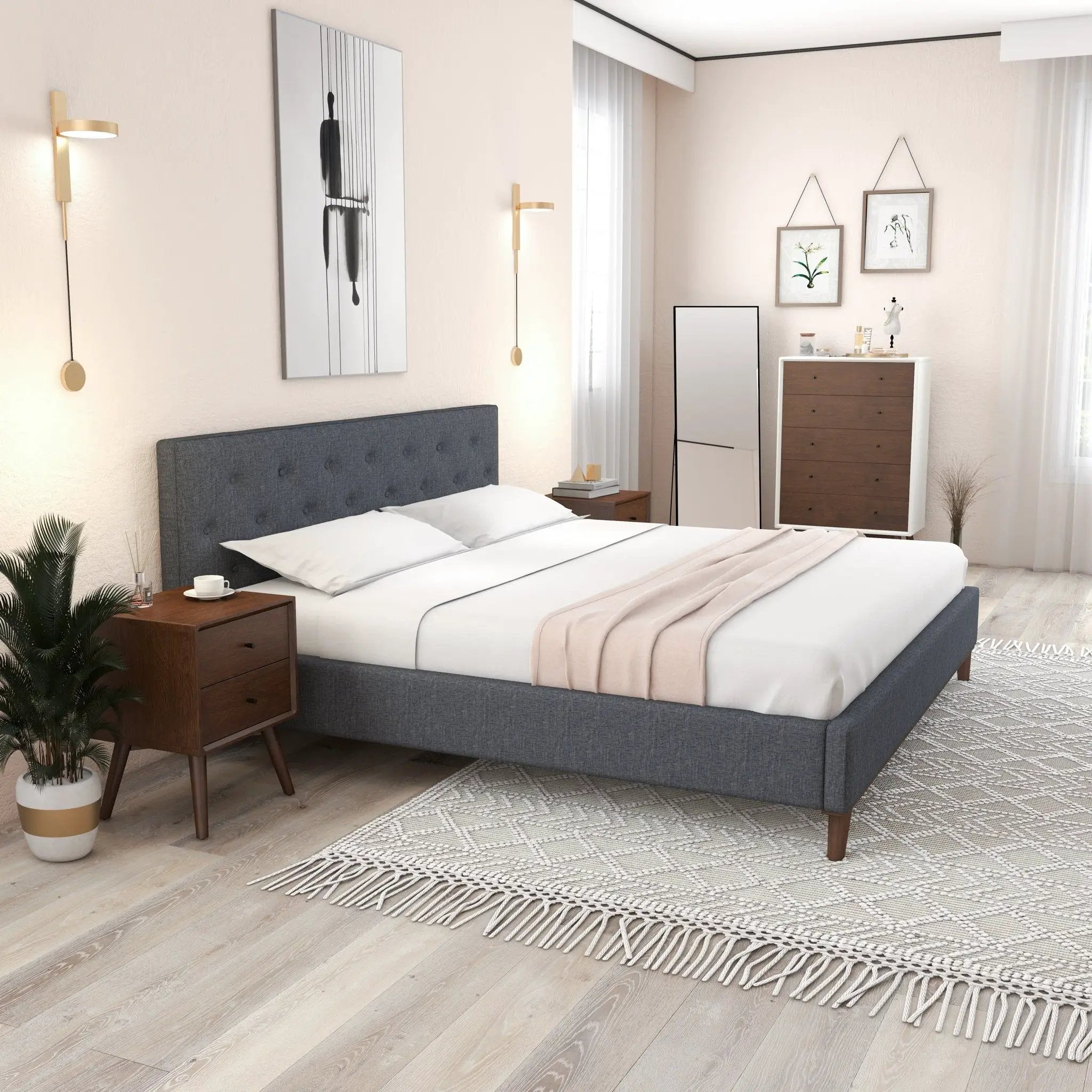Graceville - Elegant Design Platform Bed by HouseOfZazla