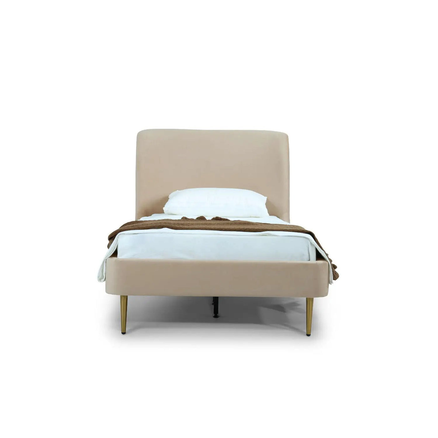Mid-Century Modern Upholstered Bed With Curved Headboard by HouseOfZazla
