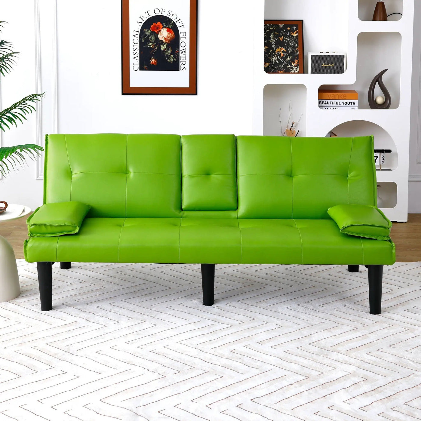 Sofa Bed With Foldable Design And Cup Holder by Unique Piece Furniture