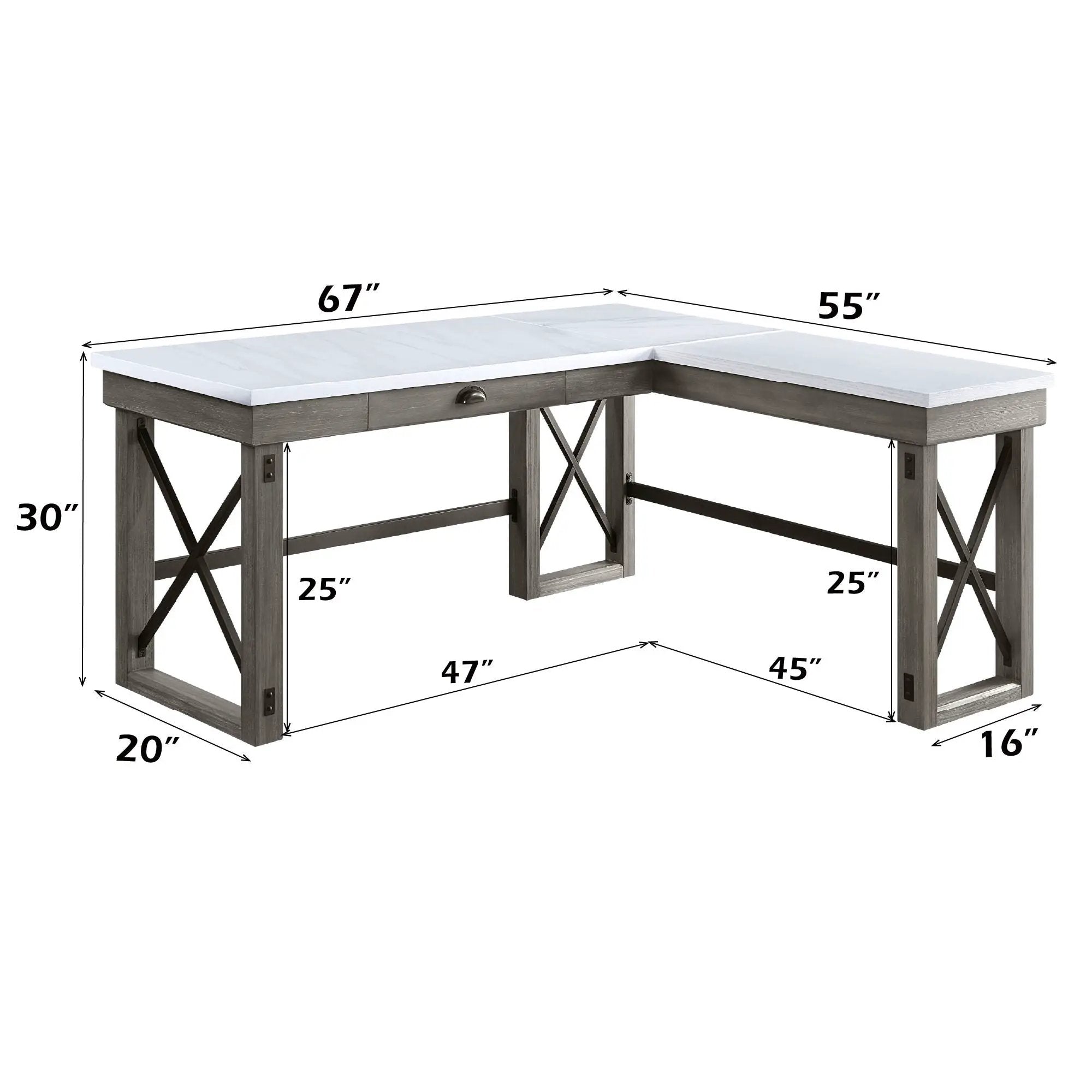 Talmar Marble Top Weathered Writing Desk With Lift Top by HouseOfZazla