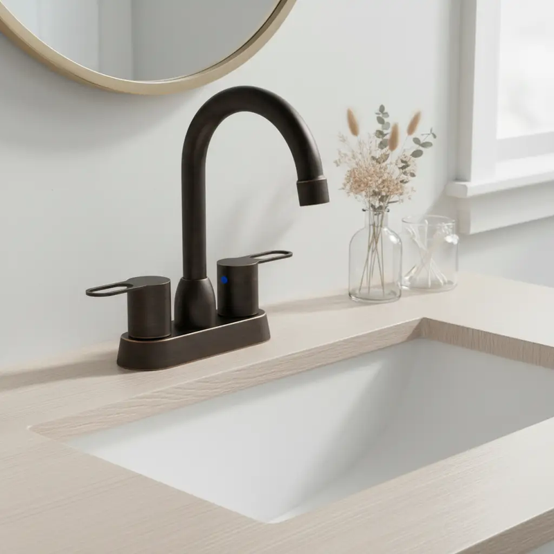 2 Handles Bathroom Sink Faucet, Oil Rubbed Bronze Centerset by HouseOfZazla