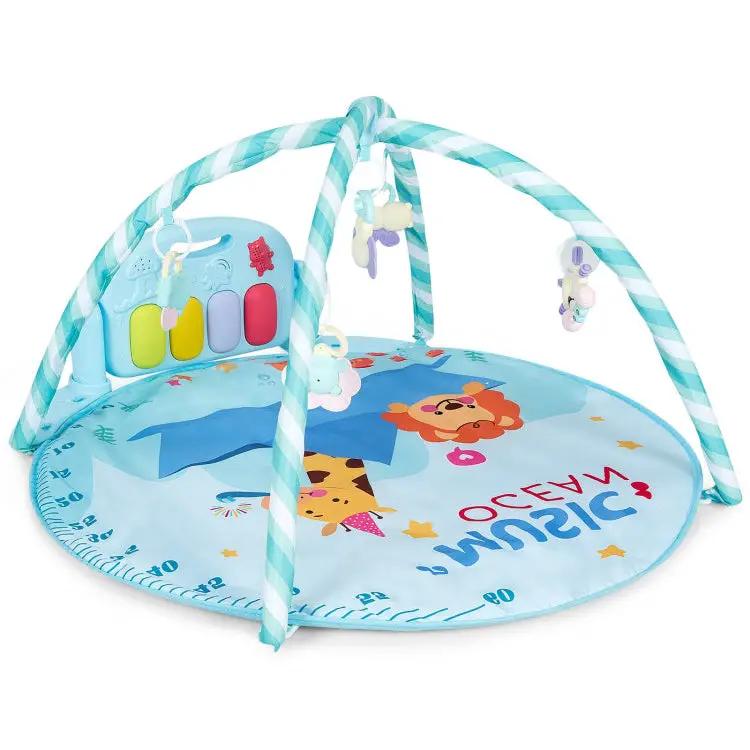 Baby Activity Play Piano Gym Mat with 5 Hanging Sensory Toys by DirectDeals