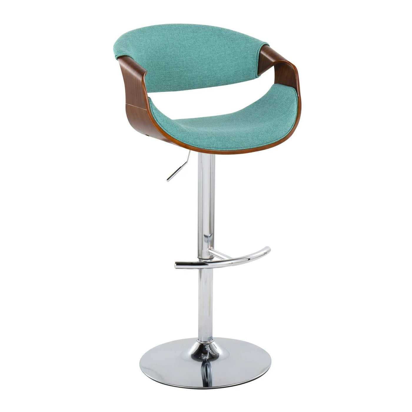 Curvo - Mid Century Modern Adjustable Barstool With Swivel With Rounded T Footrest (Set of 2) by HouseOfZazla