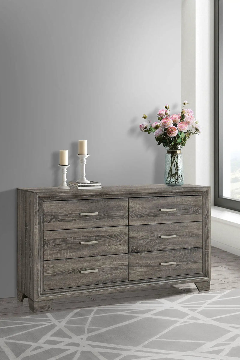 Wright 6-drawer Dresser Cabinet Brown Oak by Unique Piece Furniture