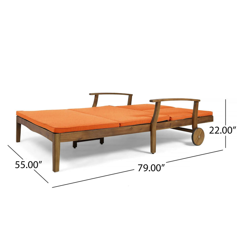 Etherealize Outdoor Adjustable Double Chaise Lounge With Water Resistant Cushions by HouseOfZazla