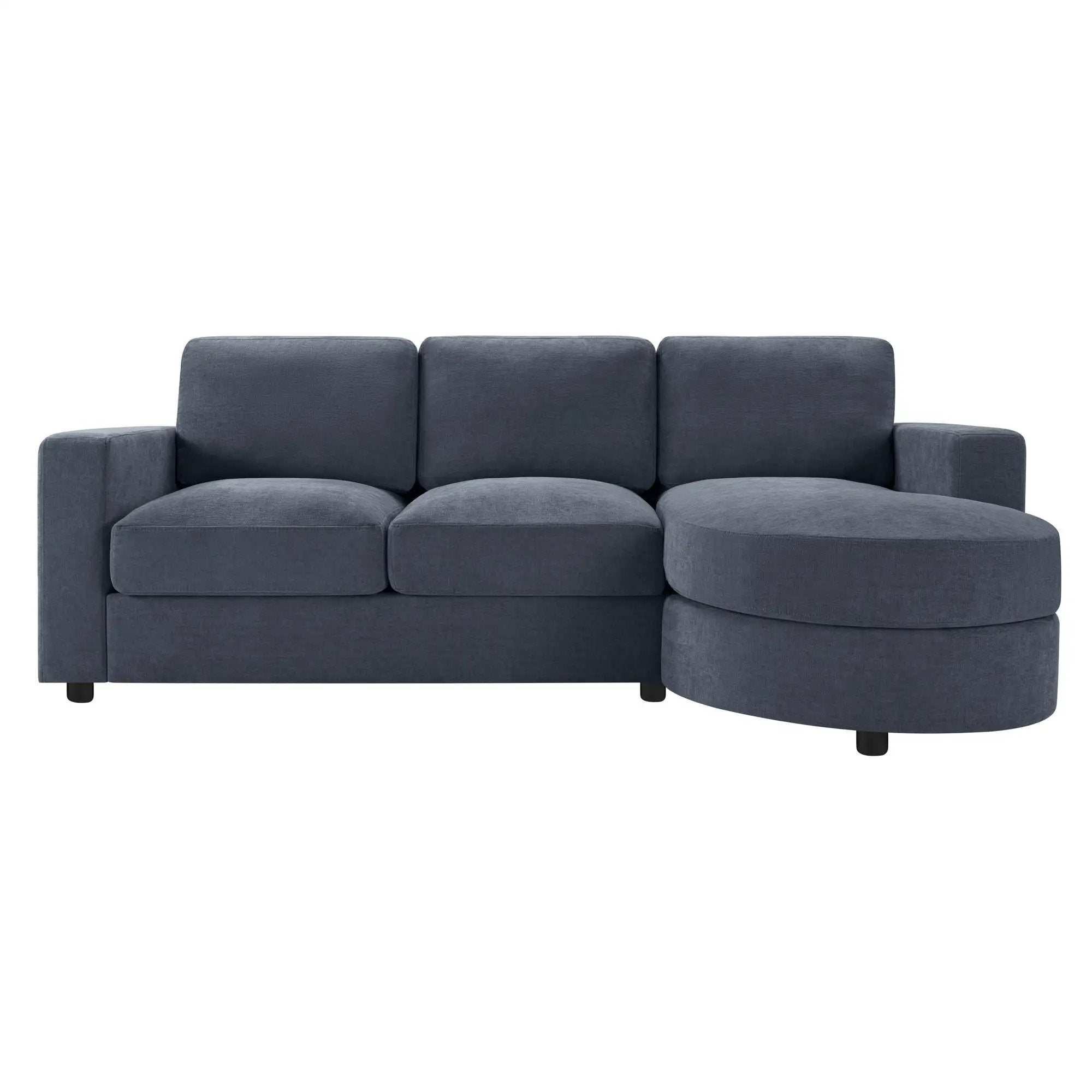Modern L-Shaped Sectional Sofa With Curved Chaise, USB Ports, And Side Storage Pockets by HouseOfZazla