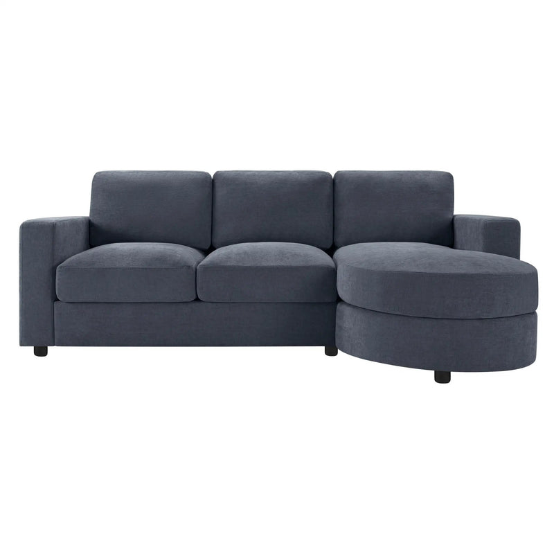 Modern L-Shaped Sectional Sofa With Curved Chaise, USB Ports, And Side Storage Pockets by HouseOfZazla