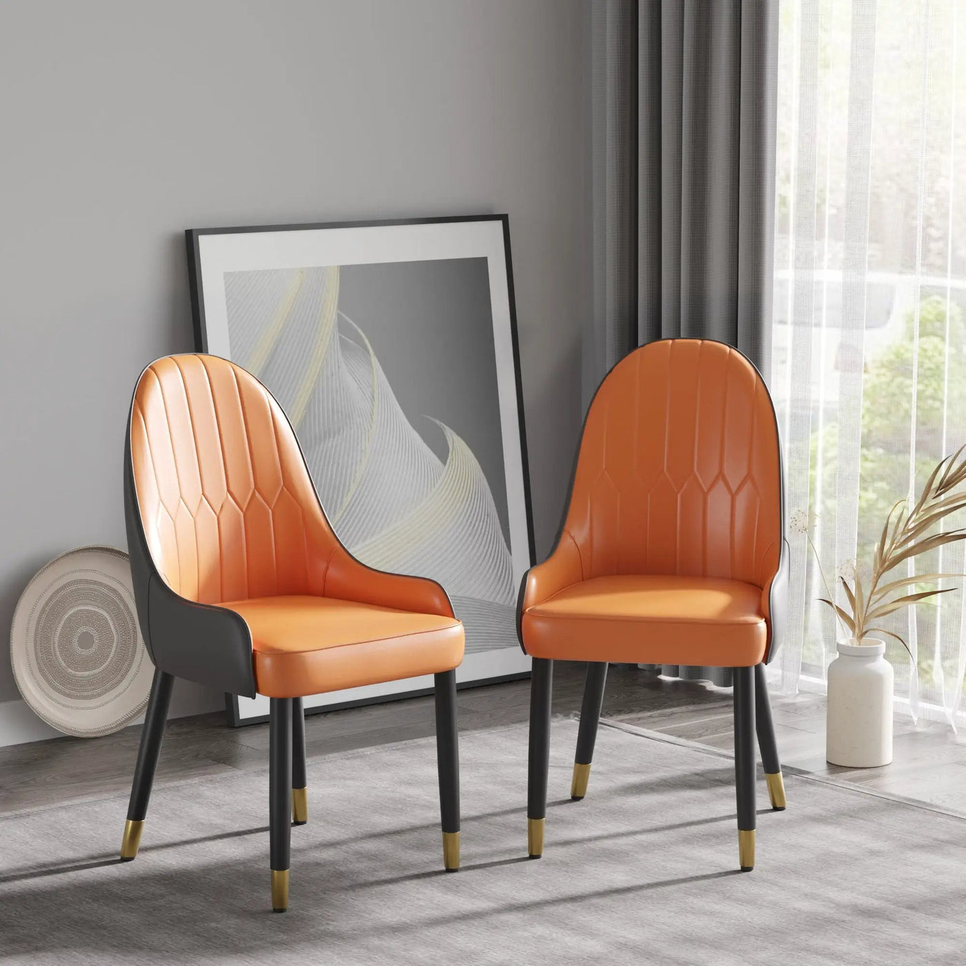 Modern Sponge-Filled Dining Chair, Solid Wood Metal Legs, Suitable For Restaurants, Living Rooms And Rooms (Set of 2) by HouseOfZazla
