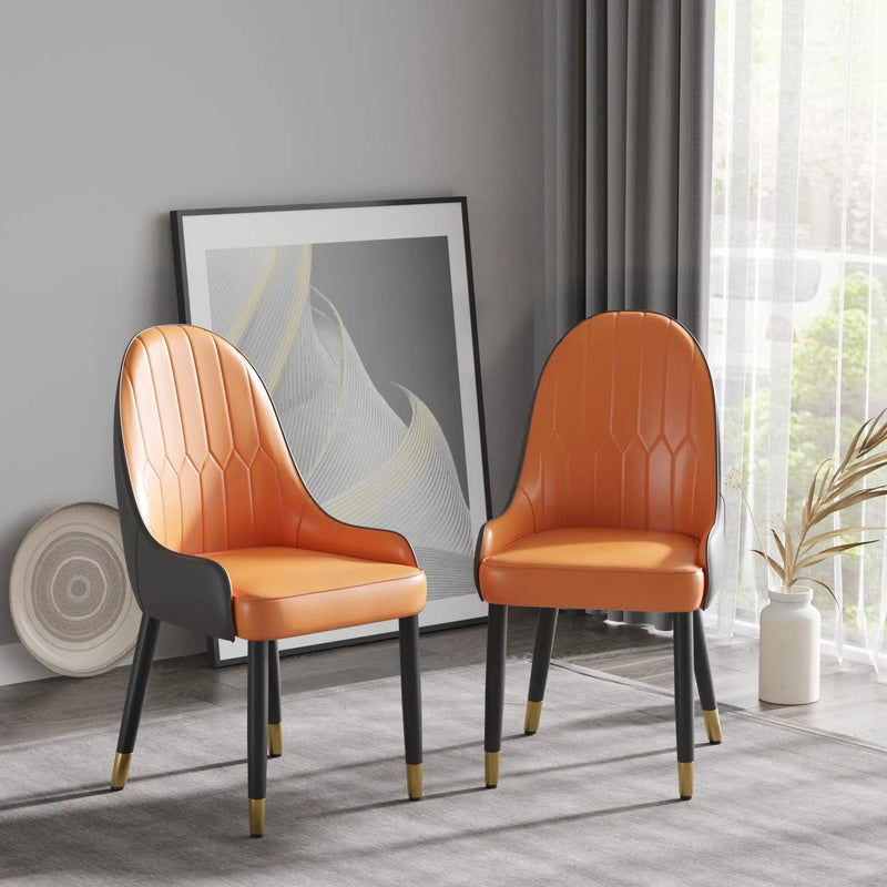 Modern Sponge-Filled Dining Chair, Solid Wood Metal Legs, Suitable For Restaurants, Living Rooms And Rooms (Set of 2) by HouseOfZazla
