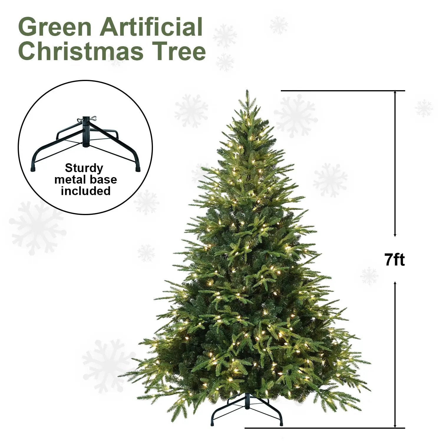 6.5ft Pre-Lit Artificial Christmas Tree with 450 Warm Lights by HouseOfZazla