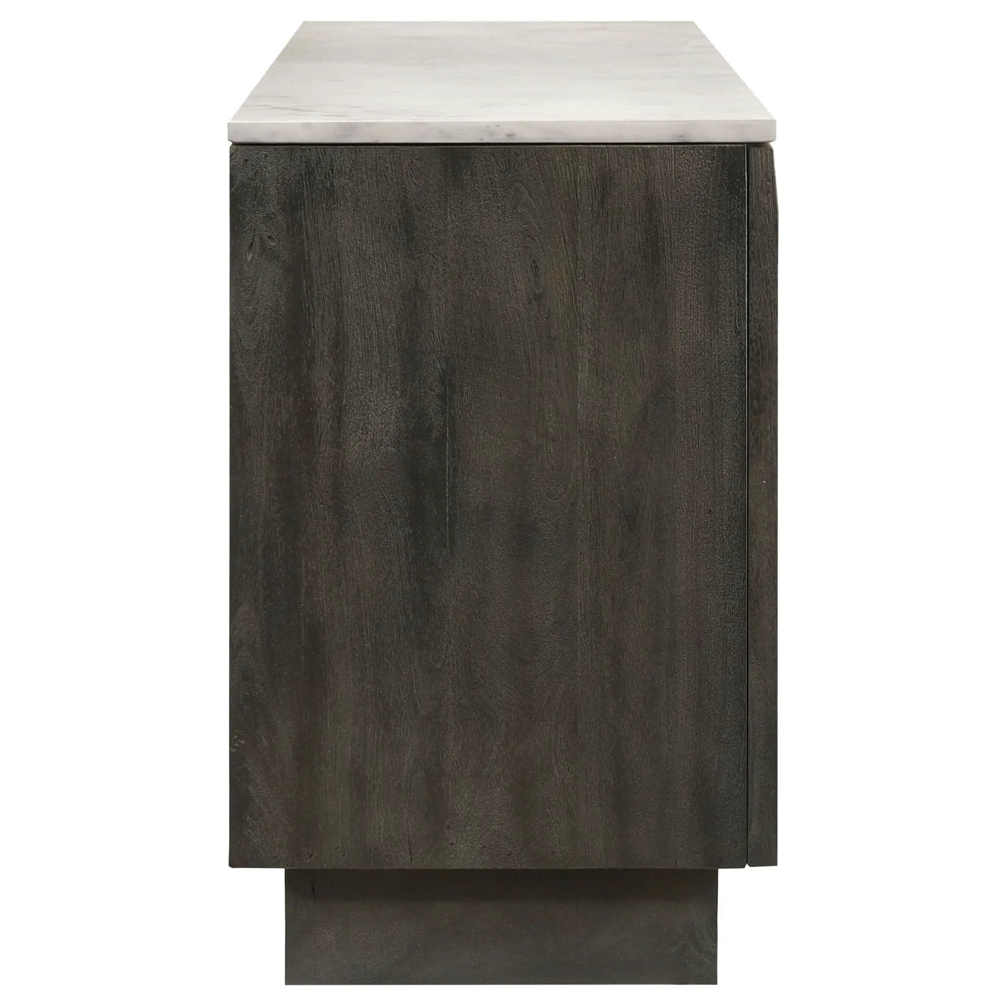 Dennis 3-door Marble Top Sideboard Buffet Tobacco Grey by Unique Piece Furniture