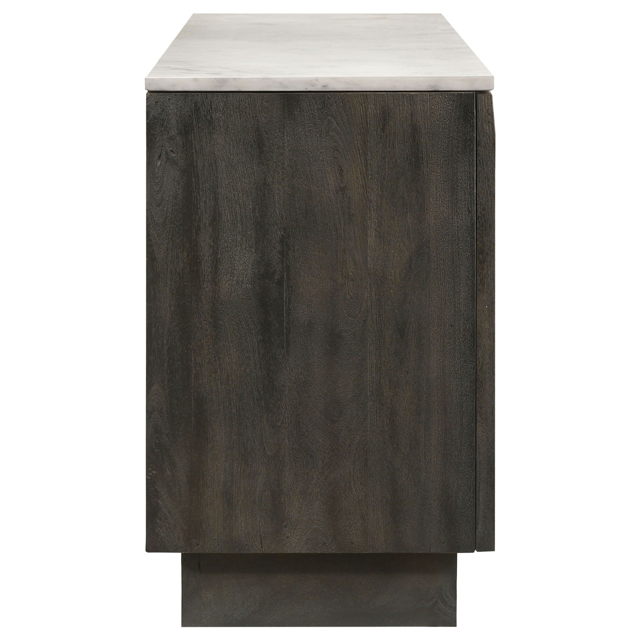 Dennis 3-door Marble Top Sideboard Buffet Tobacco Grey by Unique Piece Furniture