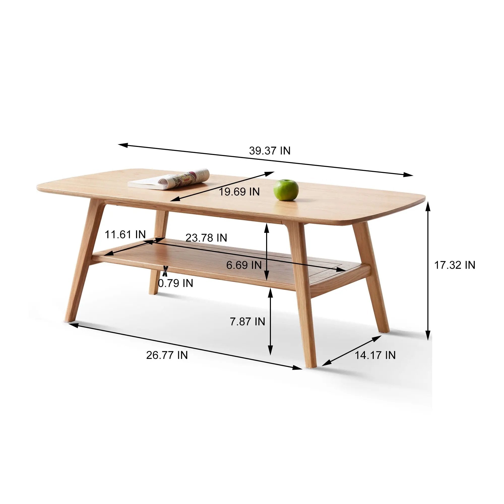 Low Coffee Table With Storage Shelf by Unique Piece Furniture