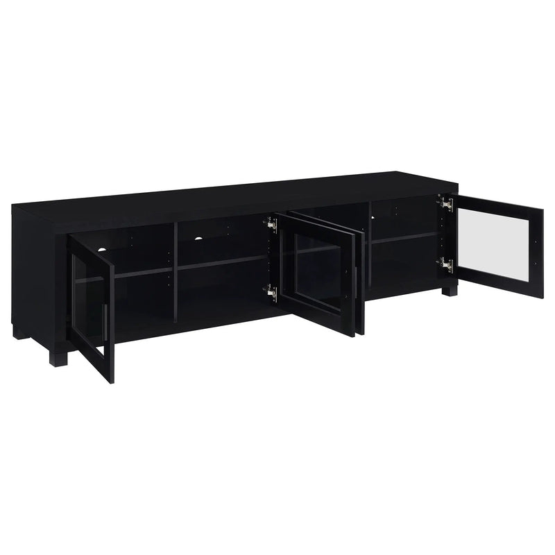 Jupiter 4-door Engineered Wood 79-inch TV Stand Black by Unique Piece Furniture