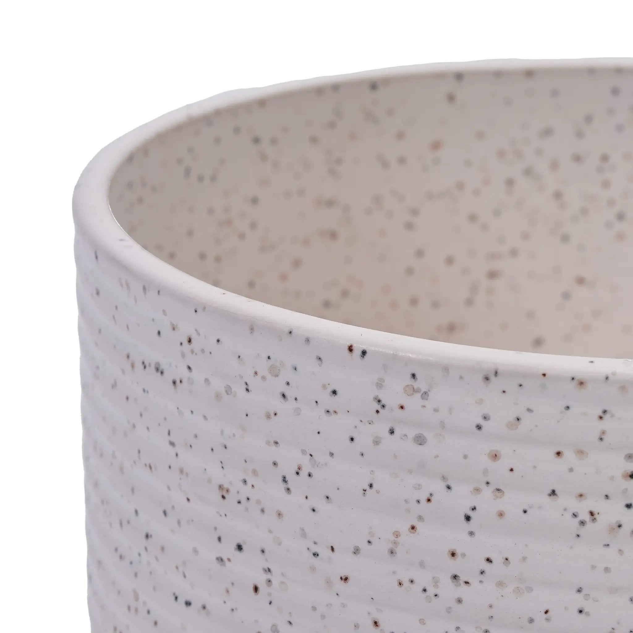 2 Pieces Ceramic Flowerpot Set, Milk White by HouseOfZazla