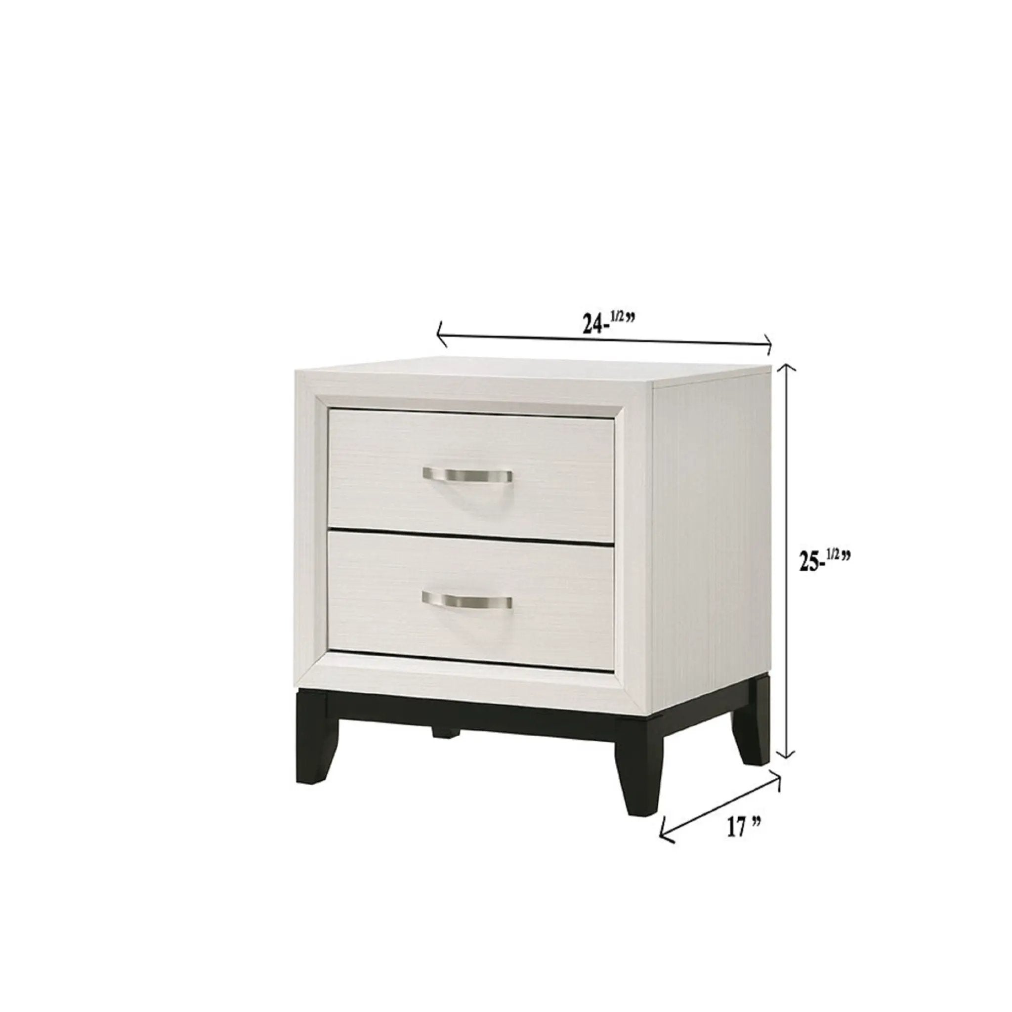 2 Drawer Nightstand With Handles Furniture For Bedroom - White by Unique Piece Furniture