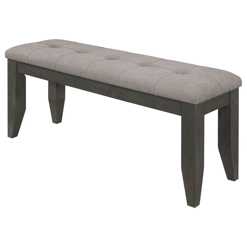 Erskin - Upholstered Dining Bench With Button Tufted Cushion - Dark Gray by HouseOfZazla